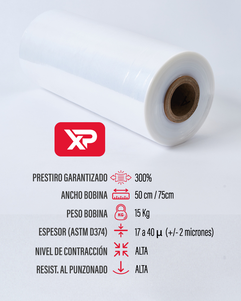 Film stretch automatico para paletizadoras automaticas muy resistente y adherente, todo tipo de industria
