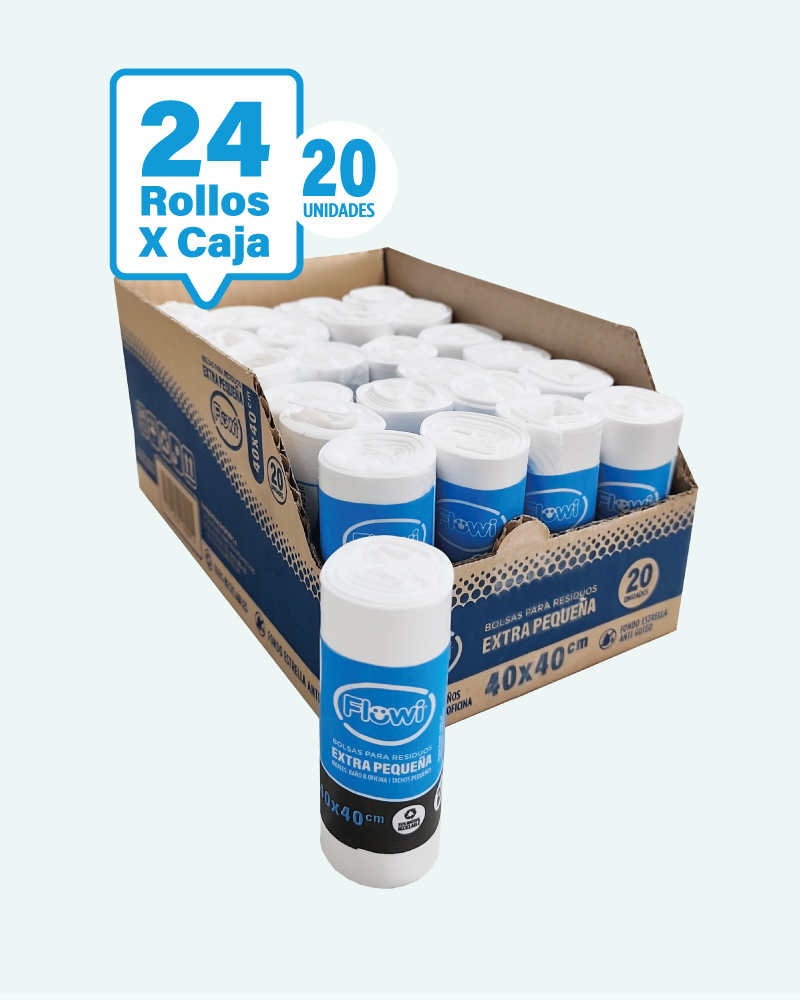 Bolsas residuo y consorcio, extrapequeña color blanco disponibles en varios tamaños y colores