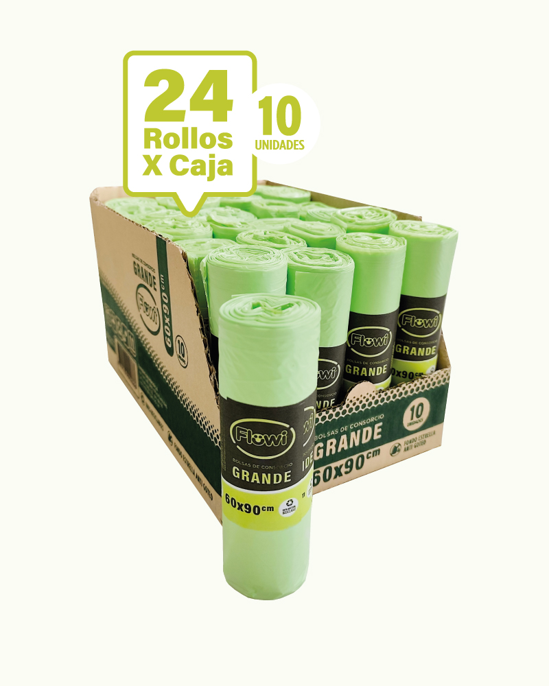 Bolsas residuo y consorcio, grandes color verde disponibles en varios tamaños y colores